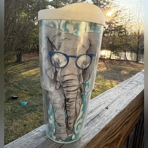 TERVIS INSULATED- Elephant Graphic Travel Tumbler with Blue Glasses